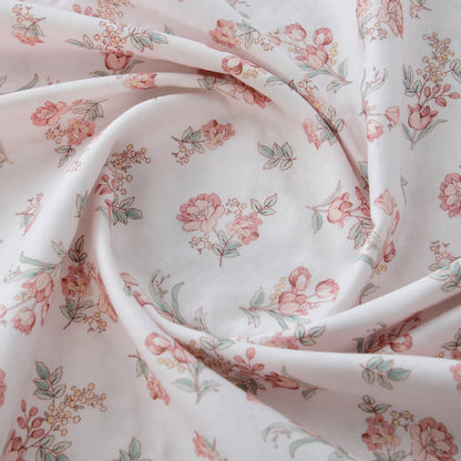 Floral Double Gauze Cotton Fabric - Home Decor & Apparel by the Yard - Lotus Pink Frost