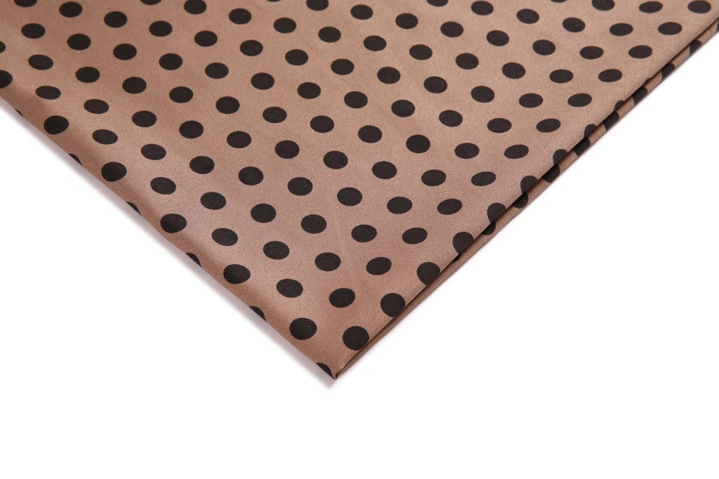 Diagonal Dot Polyester Fabric, Twill-Spot Cloth for Outdoor Apparel - Coffee