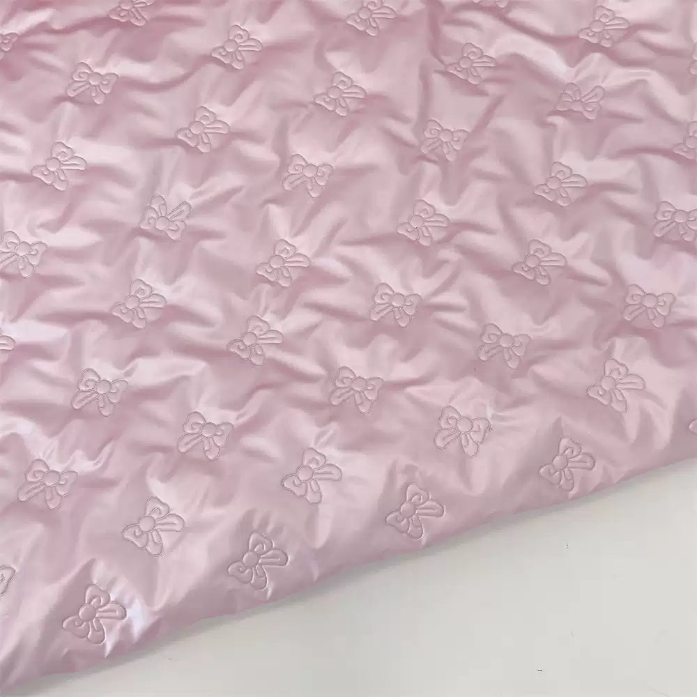 Quilted PU Leather Bow Fabric, for Bags & Vests