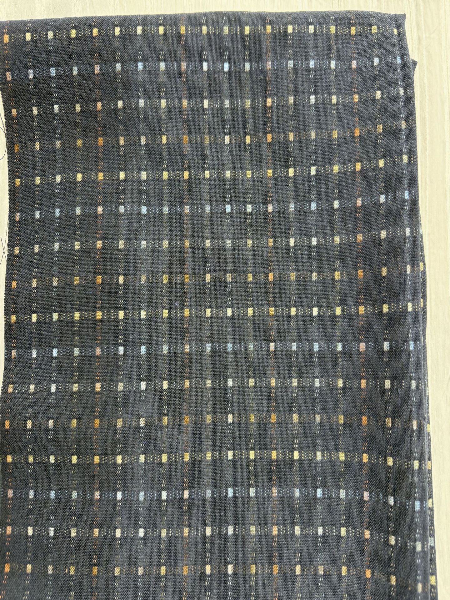 Polka Dot Jacquard Fabric, Small Weave for Shirts & Dresses - Navy