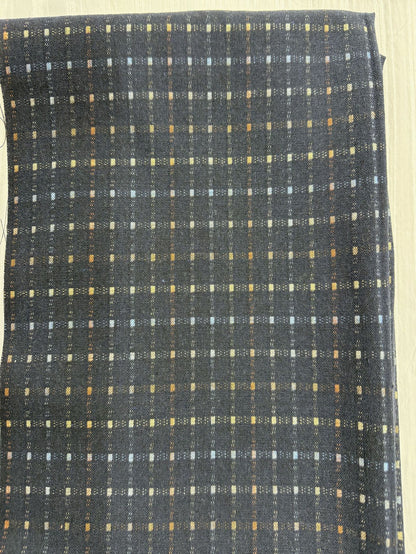 Polka Dot Jacquard Fabric, Small Weave for Shirts & Dresses - Navy