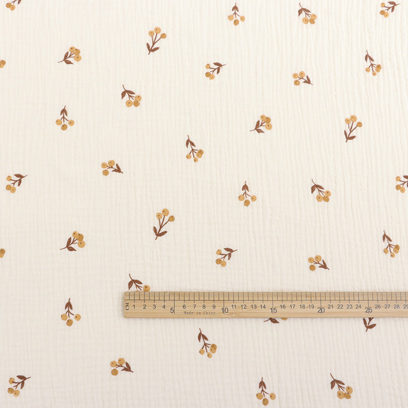 Cotton Double Gauze Fabric, Cat & Heart Prints (6) - Longan Flower