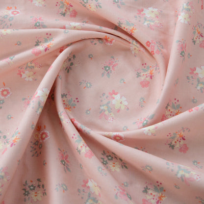 Floral Double Gauze Cotton Fabric - Home Decor & Apparel by the Yard - Soft Persimmon Ripple