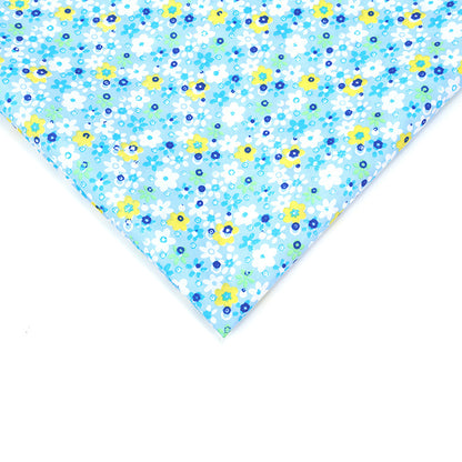 Floral Polyester Fabric, Simple Print Cloth for Shirts & Curtains - Blue