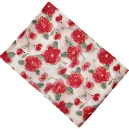 Gold Thread Floral Cotton Fabric - Dress Apparel by the Yard