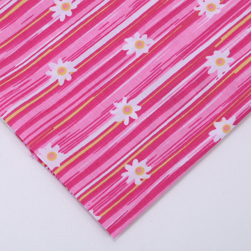 Striped Print Polyester Fabric, Horizontal-Bar Cloth for Bags & Linings - Red