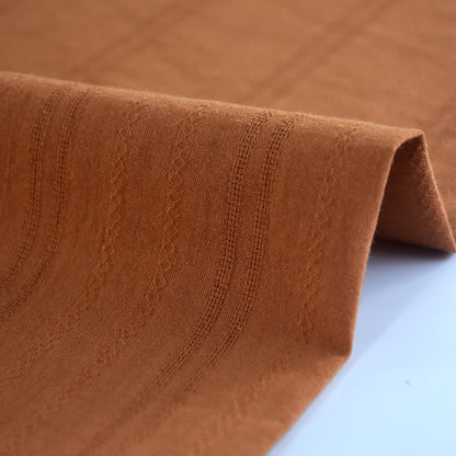 Cotton Jacquard Embroidery Fabric, Palace Floral for Dresses - Orange Brown Pattern A