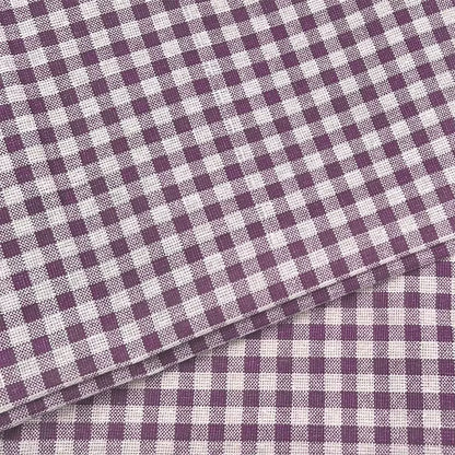 Plaid Cotton Linen Fabric for Tablecloths, Sofa Covers & Crafts - Purple Plaid