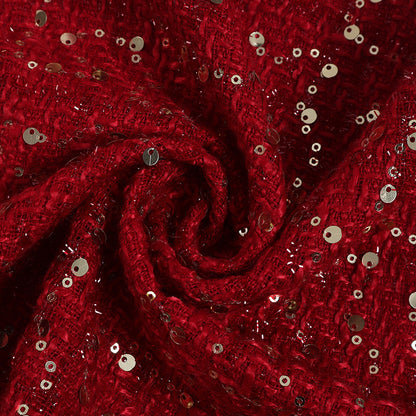 Sequin Plaid Tweed Fabric, 3 Colors for Dresses, Jackets & Decor