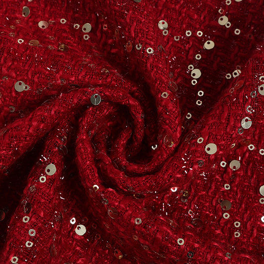 Sequin Plaid Tweed Fabric, 3 Colors for Dresses, Jackets & Decor