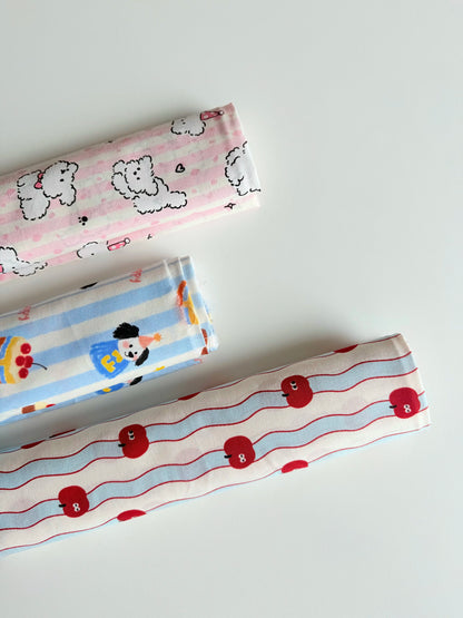 Cotton Print Fabric, Cute Striped Dogs, for Dollwear, Kids' Wear & Scrunchies