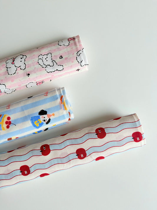 Cotton Print Fabric, Cute Striped Dogs, for Dollwear, Kids' Wear & Scrunchies