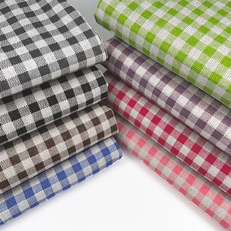 Plaid Cotton Linen Fabric for Tablecloths, Sofa Covers & Crafts