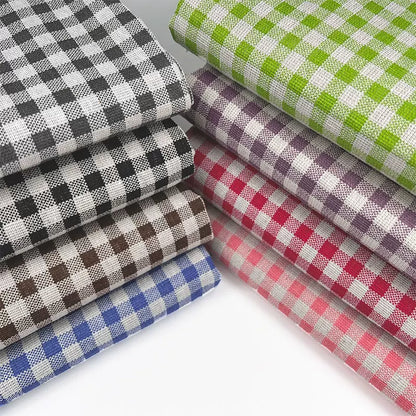 Plaid Cotton Linen Fabric for Tablecloths, Sofa Covers & Crafts