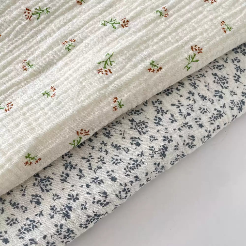 Cotton Double Gauze Floral Fabric, for Baby & Summer Sewing