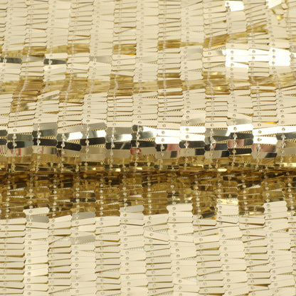 Sequin Embroidery Fabric By The Yard | 15 Colors, 49" Wide for Christmas Craft & Accessories - Light Gold