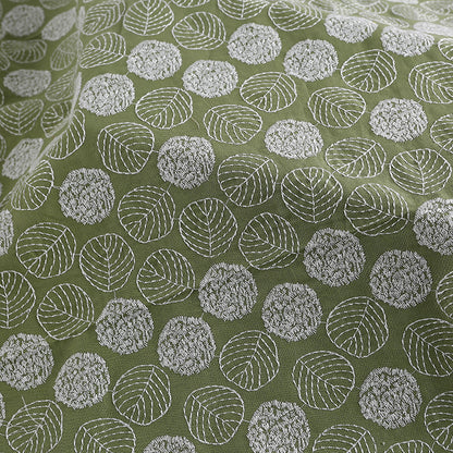 Ramie Cotton Leaf Embroidery Fabric, 47 in Wide