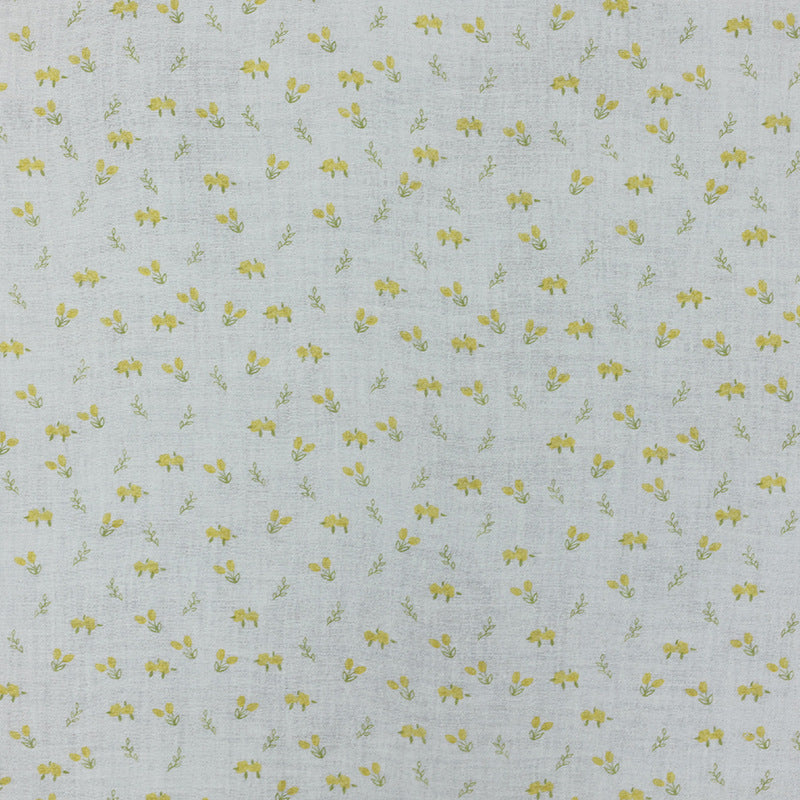 Cotton Double Gauze Fabric, Small Floral & Bow Prints (6) - Small Yellow Flower