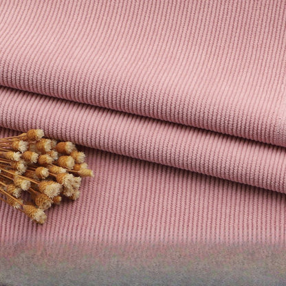 Fine Wale Corduroy Fabric, 16-Wale Solid Cloth for Upholstery & Apparel - Dusty Pink