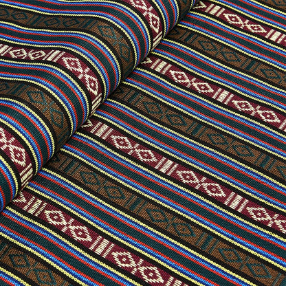 Ethnic Cotton Linen Tablecloth Fabric, Vintage Woven for Home Decor - 40#