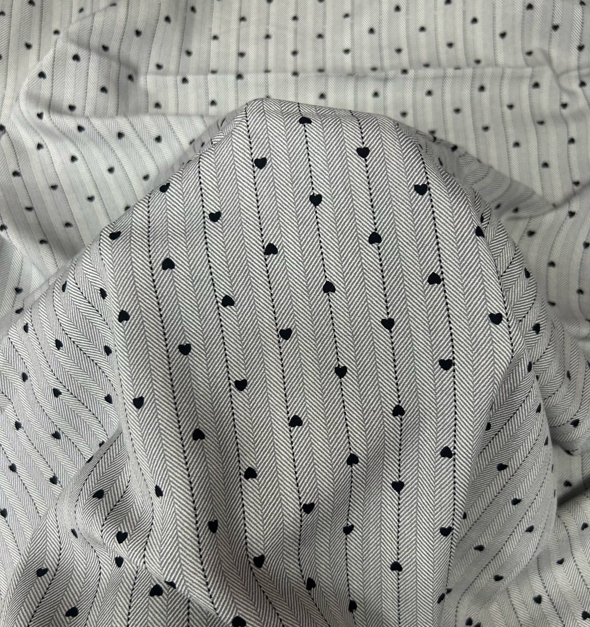Rayon Fabric, Retro Heart Print, for Dresses & Pants - Retro Heart