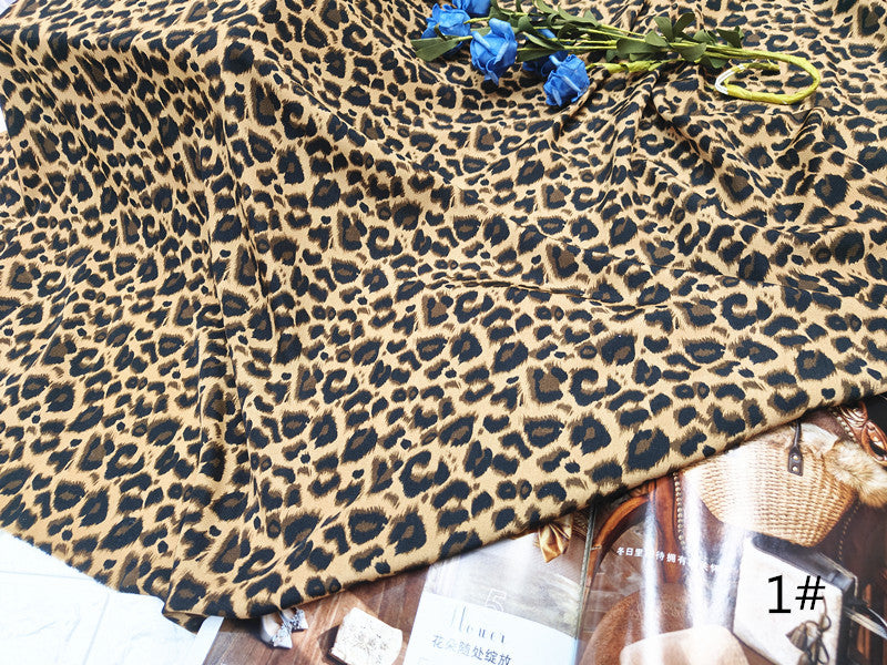 Leopard Print Chiffon Fabric, Sheer Polyester for Dresses & Scarves - Leopard 1