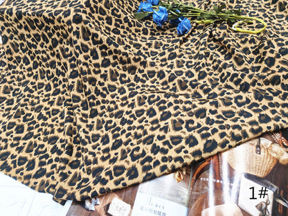 Leopard Print Chiffon Fabric, Sheer Polyester for Dresses & Scarves - Leopard 1