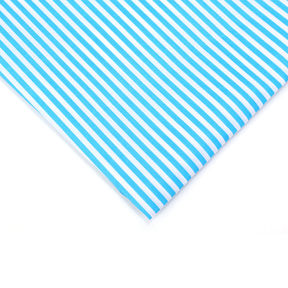 Stripe Polyester Fabric - Bags & Craft by the Yard - Peacock Blue