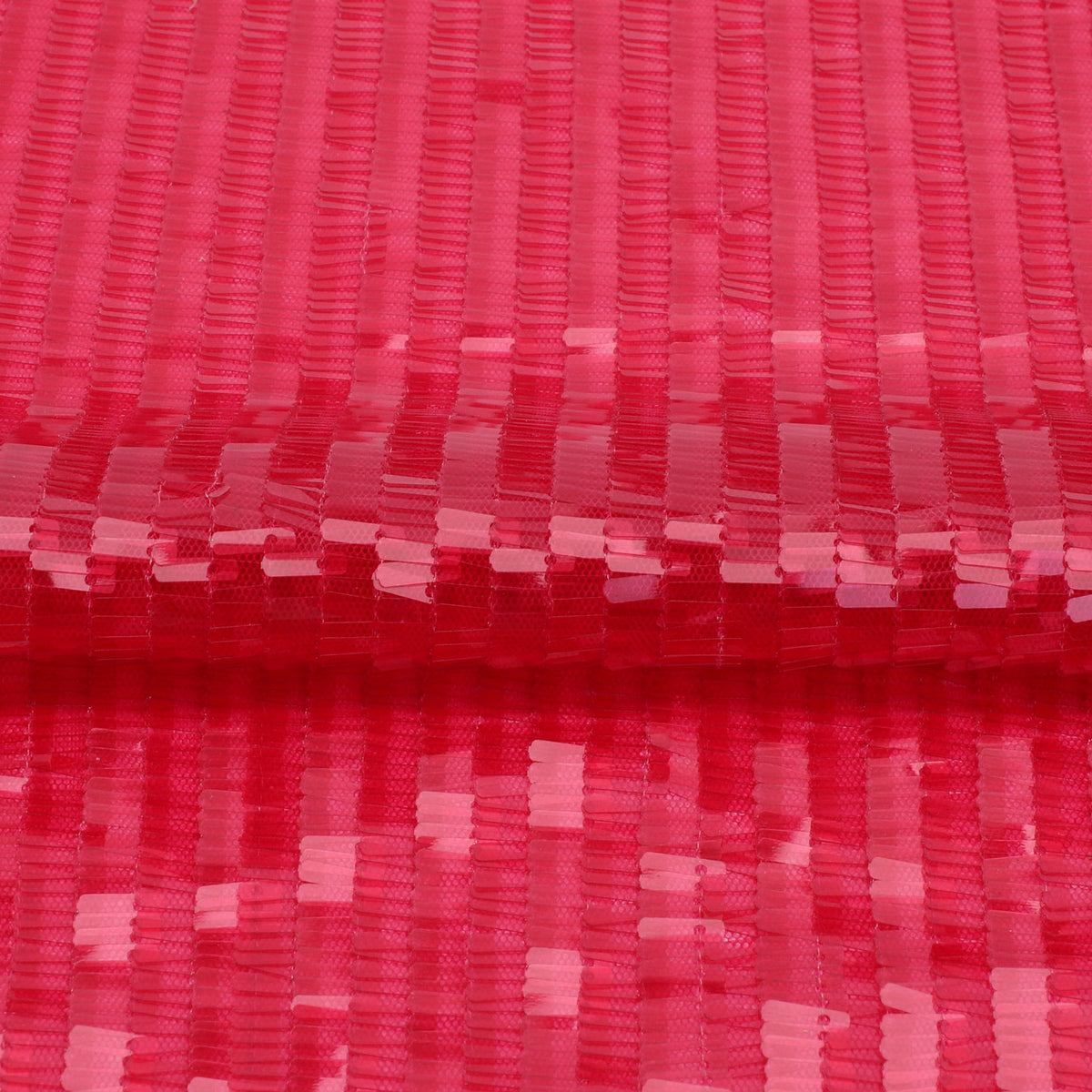 Sequin Embroidery Fabric By The Yard | 15 Colors, 49" Wide for Christmas Craft & Accessories - Watermelon Red