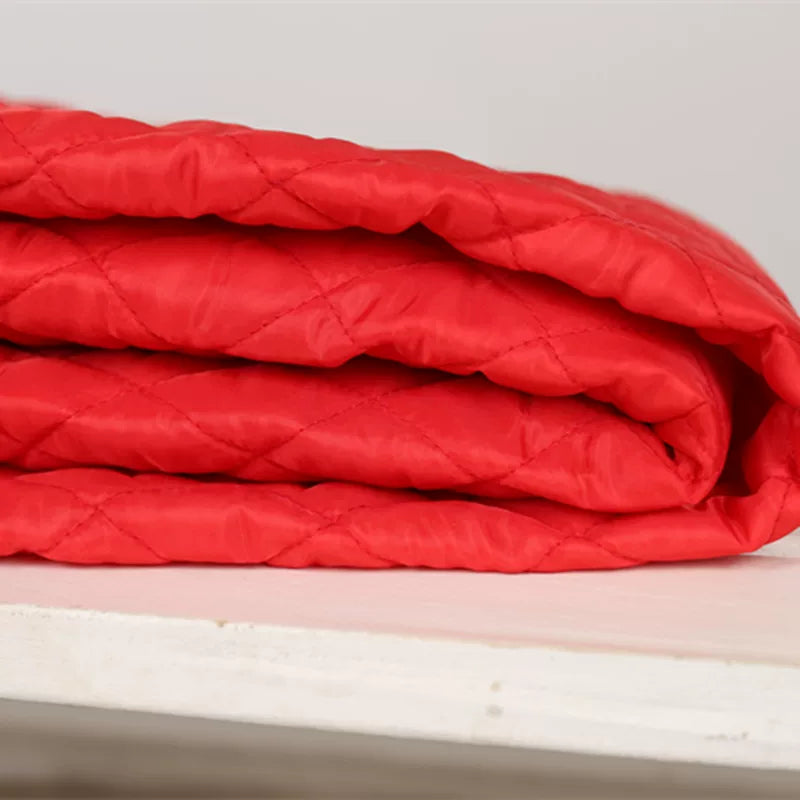 Thick Quilted Padding Fabric, Soft for Linings, 55 in Wide - Red