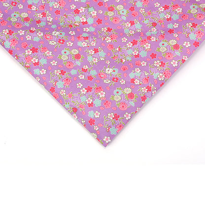 Small Floral Polyester Fabric, Tiny Print Cloth for Bags & Table Linens - Purple