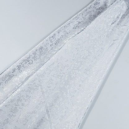 All-Over Dragon Satin Fabric By The Yard | 17 Colors, 47" Wide for Hanfu & Home Decor - Bleached White