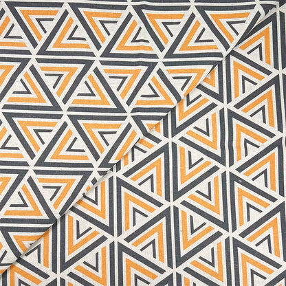 Vintage Floral Cotton Linen Fabric for Tablecloths & Sofa Covers - Geometric Maze