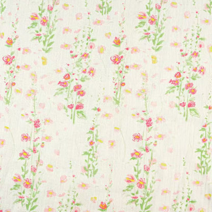Double Gauze Cotton Fabric - Crinkle Texture Apparel & Craft by the Yard - Pink Garden