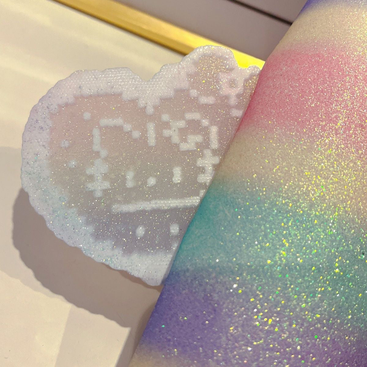 Rainbow Gradient Glitter Fabric By The Yard | 1 Color, 54" Wide for DIY Craft & Party Decor
