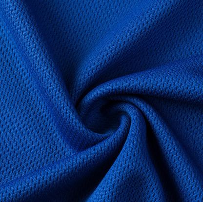 Moisture-Wicking Birdseye Polyester Knit Fabric, 4-Way Stretch - Blue & Royal Blue & Royal Blue