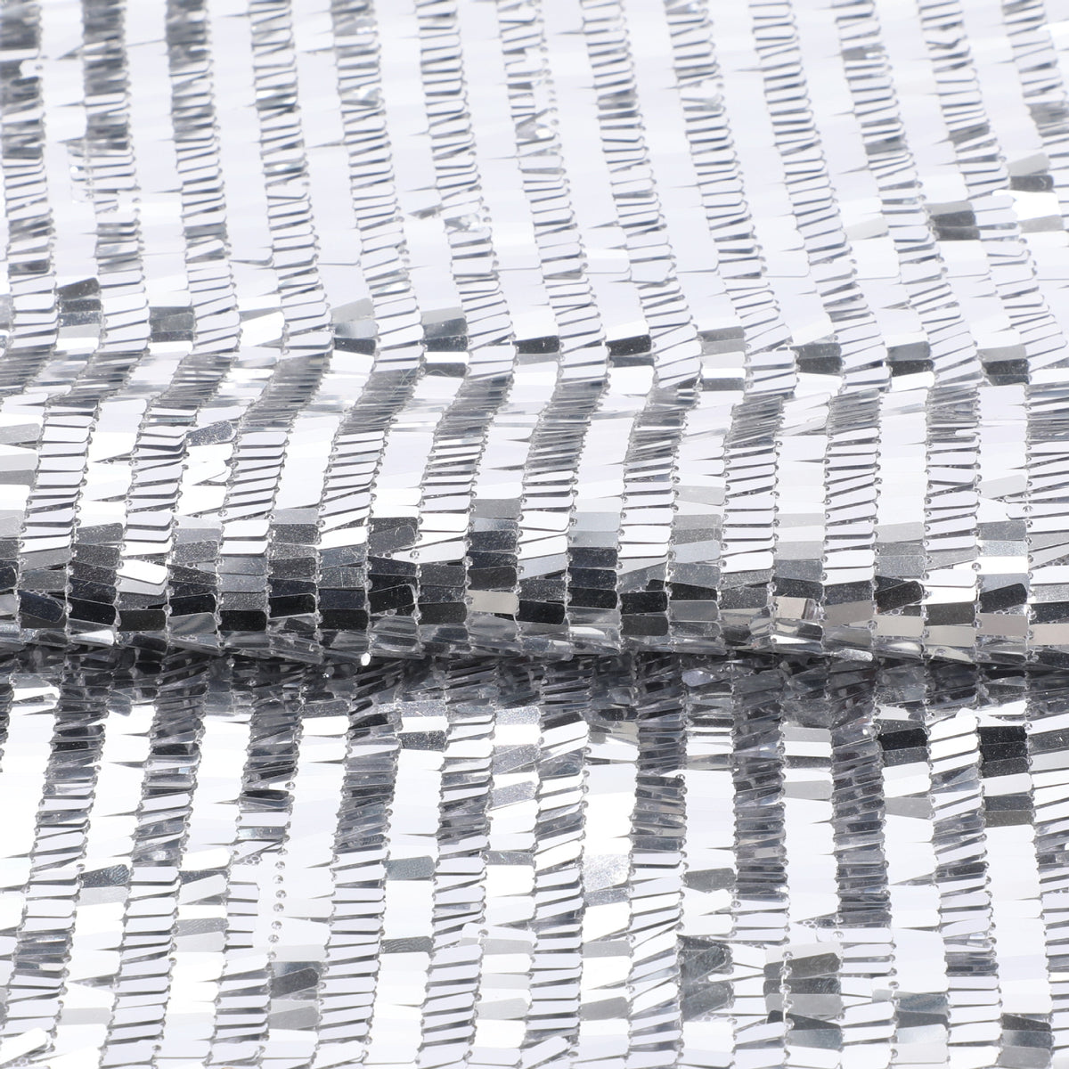 Sequin Embroidery Fabric By The Yard | 15 Colors, 49" Wide for Christmas Craft & Accessories - Silver