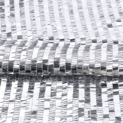 Sequin Embroidery Fabric By The Yard | 15 Colors, 49" Wide for Christmas Craft & Accessories - Silver