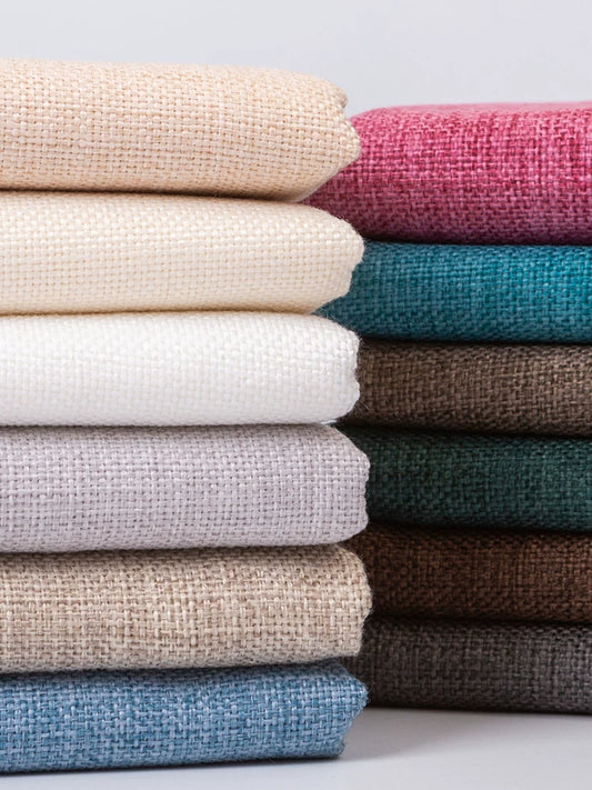 Cotton Linen Fabric, Heavy Plain Weave, for Sofa Covers, Tablecloths & Cushions