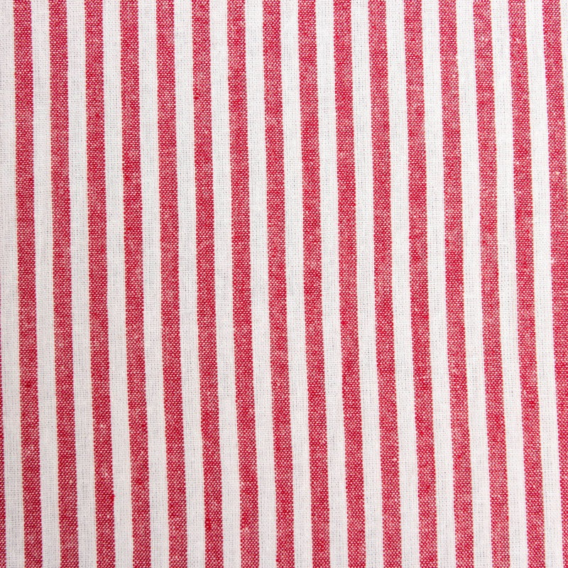 Washed Stripe Woven Cotton Fabric, Fine Stripes for Shirts & Crafts - Red 13