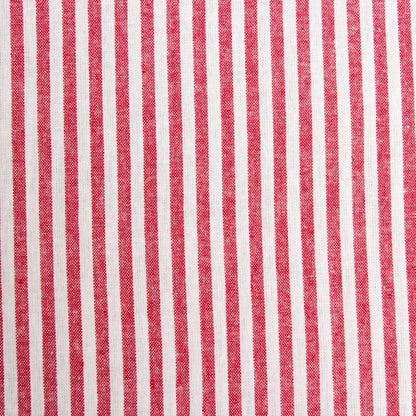 Washed Stripe Woven Cotton Fabric, Fine Stripes for Shirts & Crafts - Red 13