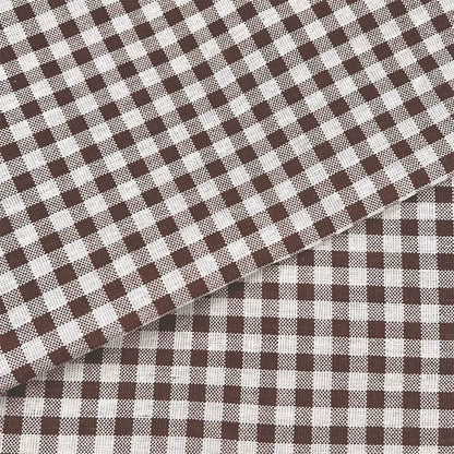 Plaid Cotton Linen Fabric for Tablecloths, Sofa Covers & Crafts - Coffee Plaid