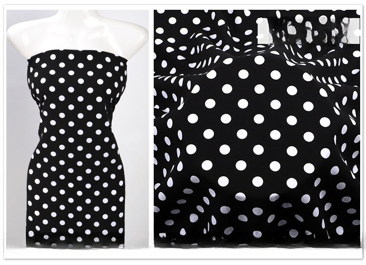 Rayon Polka Dot Fabric, Soft Challis Cloth for Dresses & Sleepwear