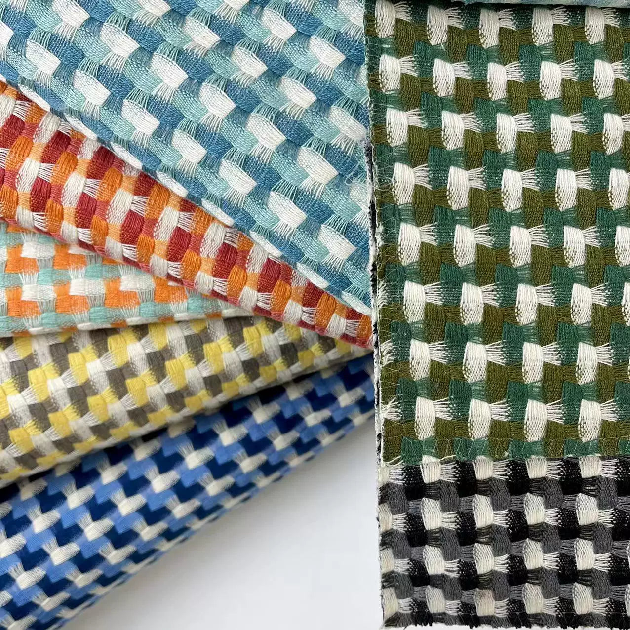 Houndstooth Polyester Fabric, Classic Check Cloth for Sofa & DIY - Houndstooth