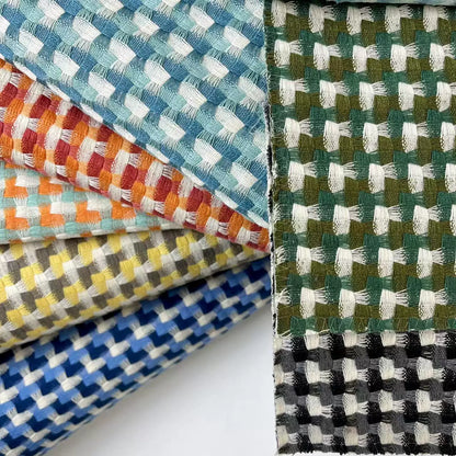 Houndstooth Polyester Fabric, Classic Check Cloth for Sofa & DIY - Houndstooth