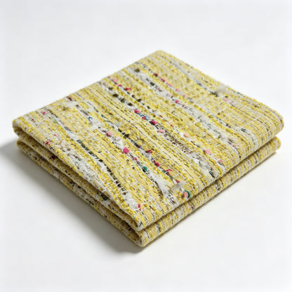 Wool Blend Yellow Tweed Fabric, for Coats & Bags