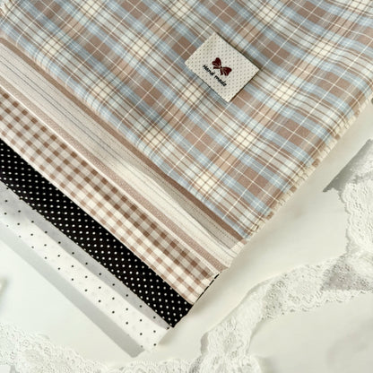 Cotton Shirting Fabric, Retro Stripe & Polka, for Shirts, Skirts & Hair Scrunchies