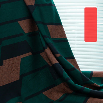Printed Bonded Fleece-Back Fabric, Warm Corn-Grid Cloth for Jackets & Home - Green Western Check