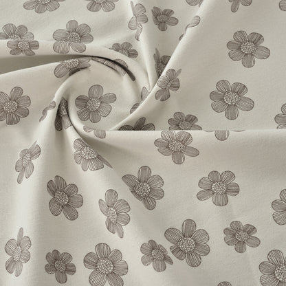 Floral Brushed Cotton Fabric - Dress & Home Decor by the Yard - Line Cluster Floral