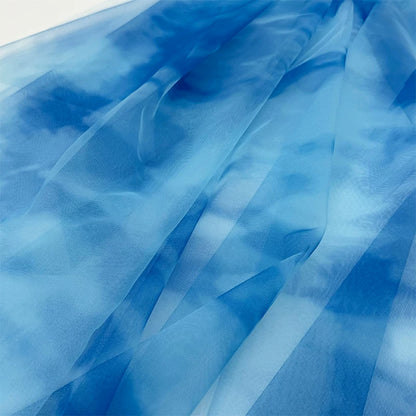 Ombre Soft Net Fabric, Gradient Sheer Mesh for Classroom & Crafts - Sky Blue